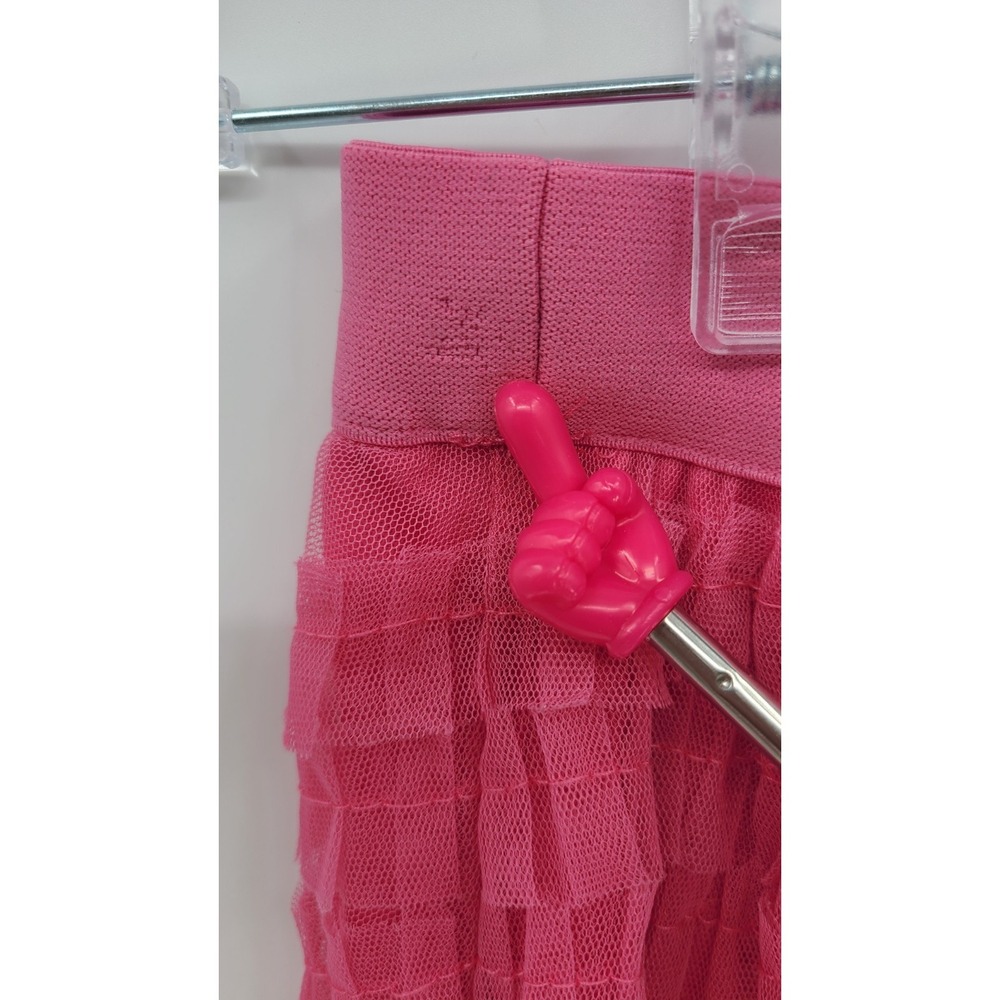 Coquette Fairy Tulle Pink Tiered Womens Maxi Skirt Medium Sheer Ethereal Kawaii - Picture 7 of 14